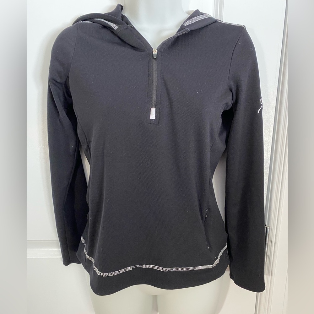 Alo Yoga Coolfit Black Half-Zip Hoodie Jacket Medium